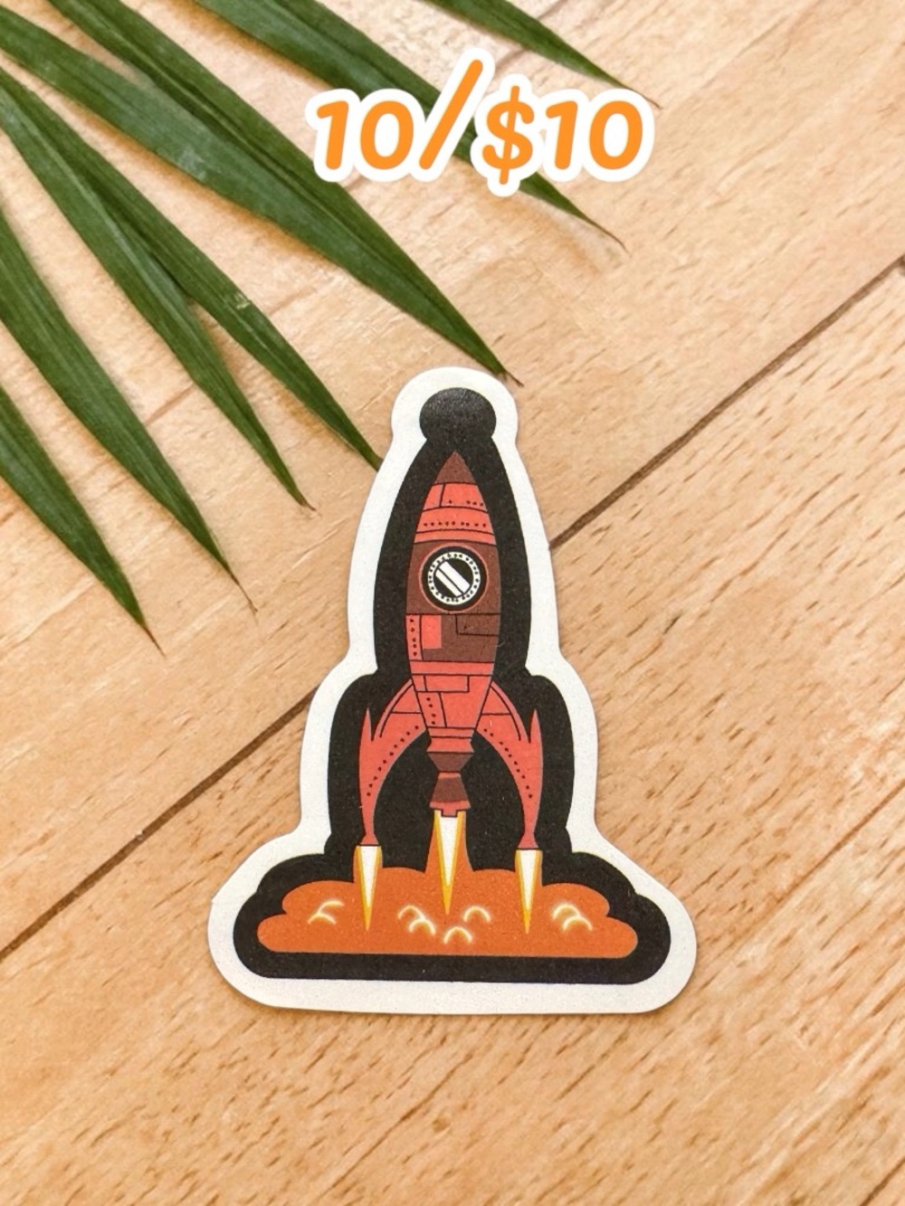 Retro Rocket Ship Sticker – Vintage Space Launch Vinyl Decal | Classic Space
